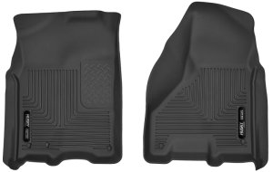Ram 2500 Floor Liners - Front - Husky Liners - X-act Contour - Black - 2012